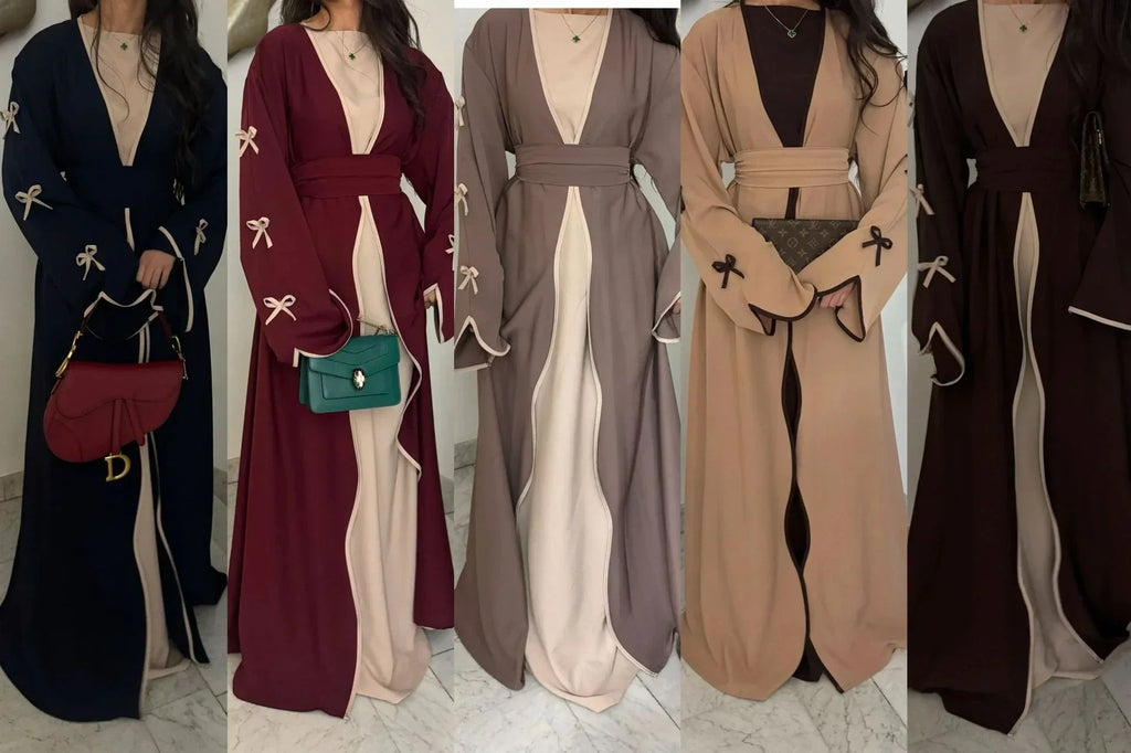 LM088 Cardigan Abaya Coquette | Tendance TikTok 2025 Design Nidha Soie Modeste