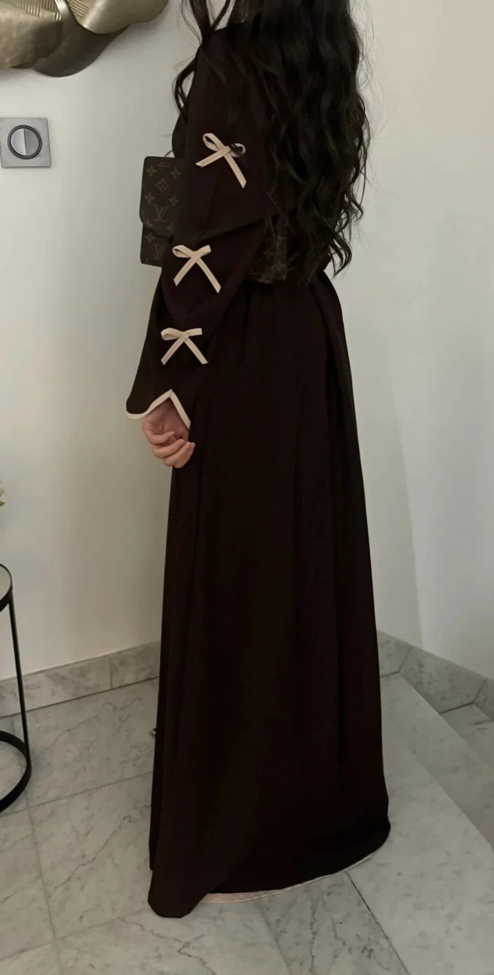 LM088 Cardigan Abaya Coquette | Tendance TikTok 2025 Design Nidha Soie Modeste