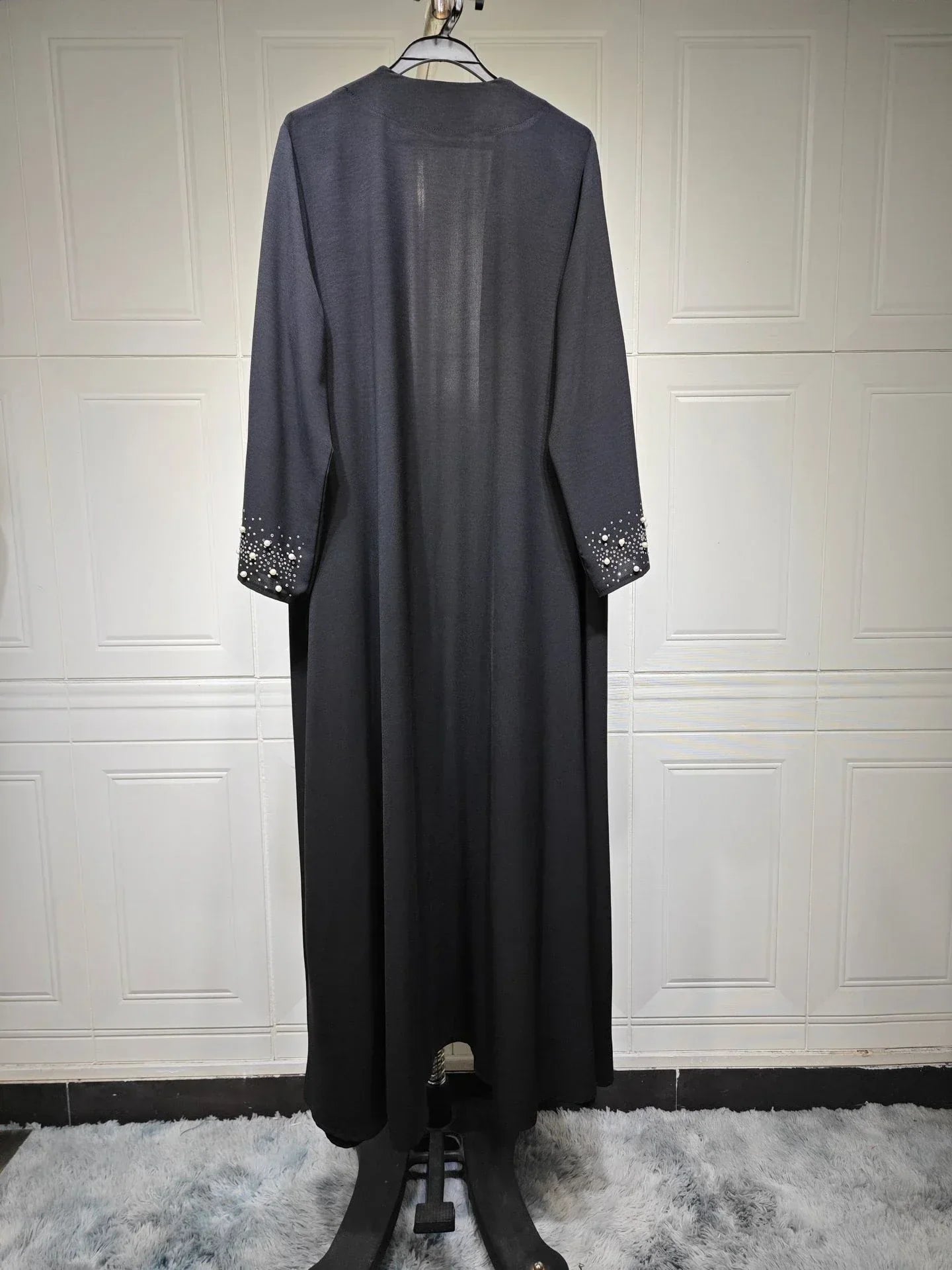 LM097 Cardigan Abaya Khaleeji Perlé – Kaftan Ouvert Modeste Aïd & Iftar
