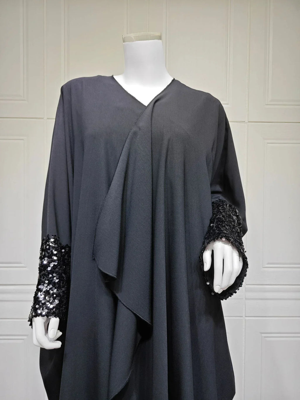 LM098 Cardigan Abaya Khaleeji Scintillant avec Sequins | Robe Modeste Aïd