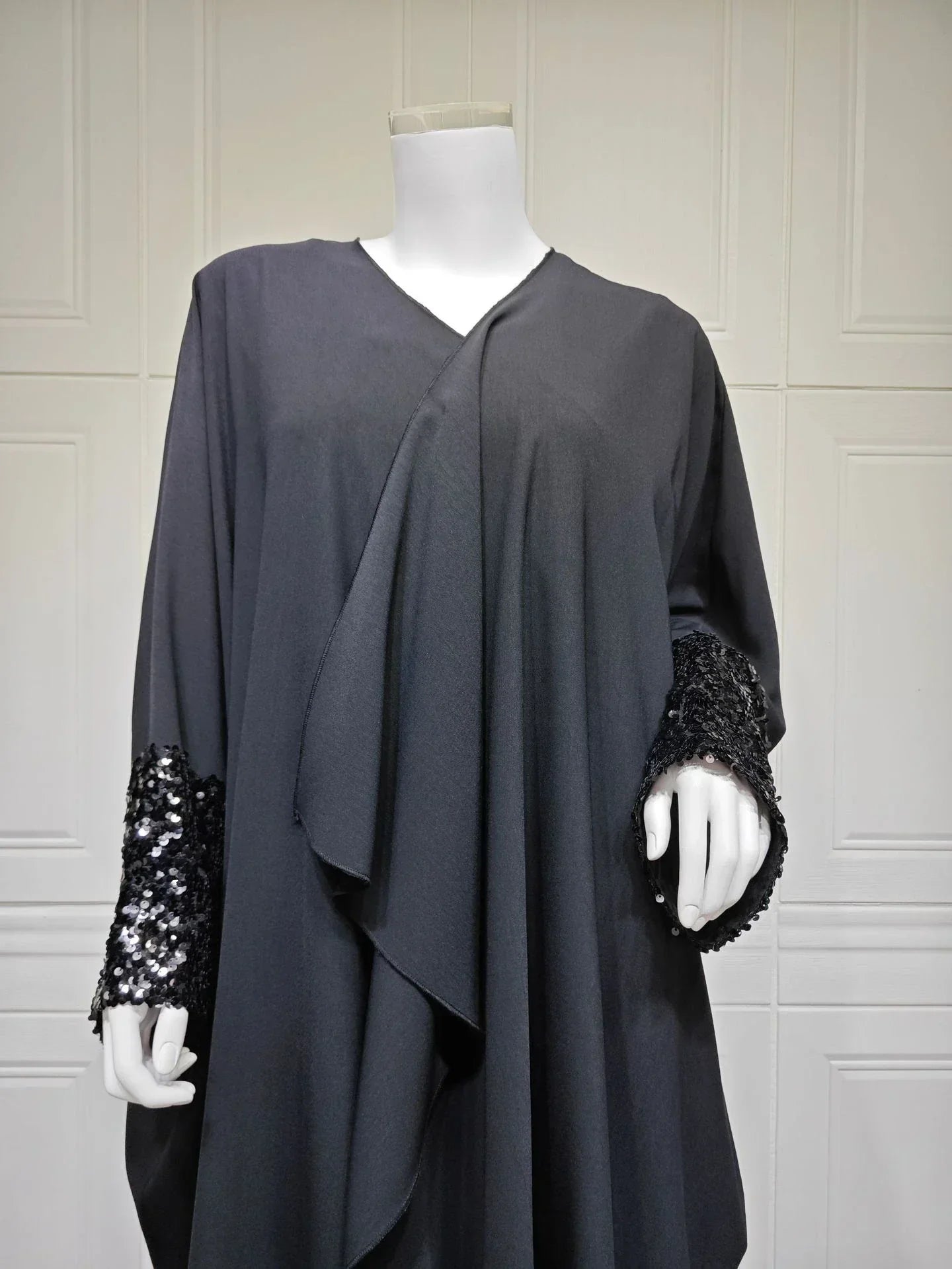 LM098 Cardigan Abaya Khaleeji Scintillant avec Sequins | Robe Modeste Aïd