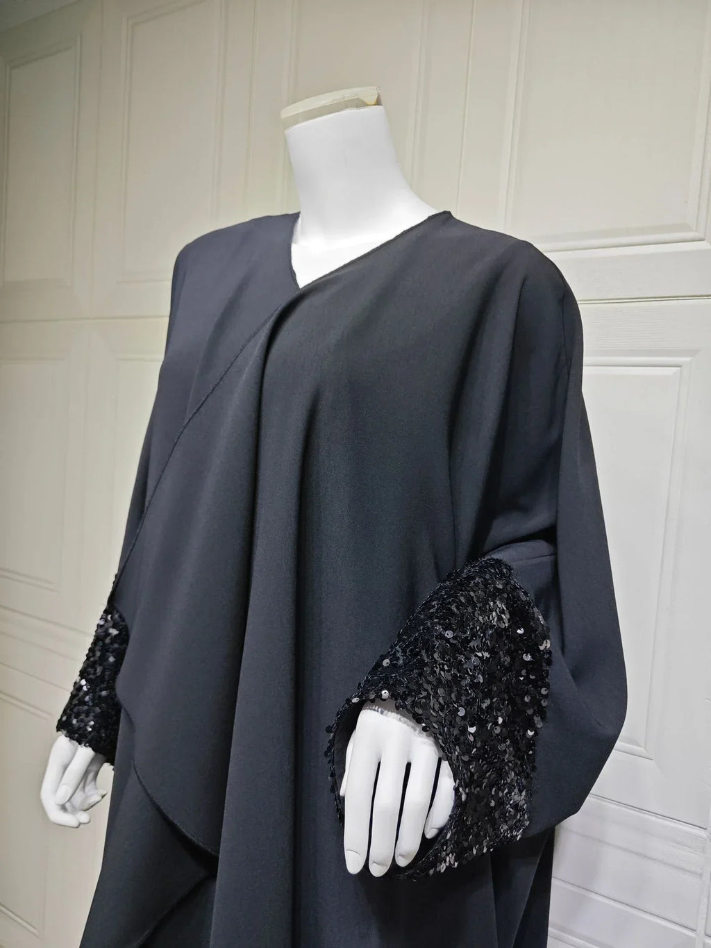 LM098 Cardigan Abaya Khaleeji Scintillant avec Sequins | Robe Modeste Aïd