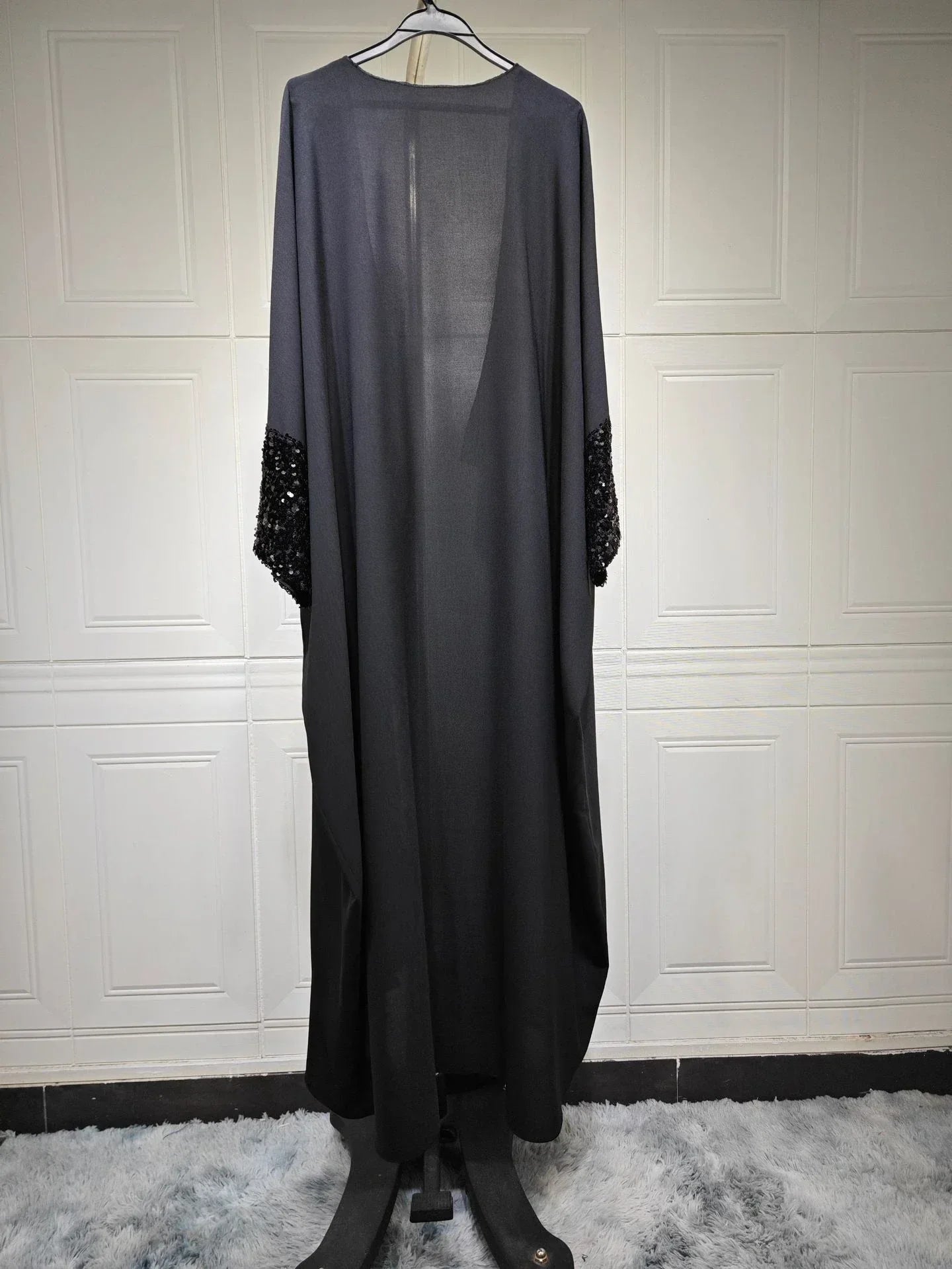 LM098 Cardigan Abaya Khaleeji Scintillant avec Sequins | Robe Modeste Aïd