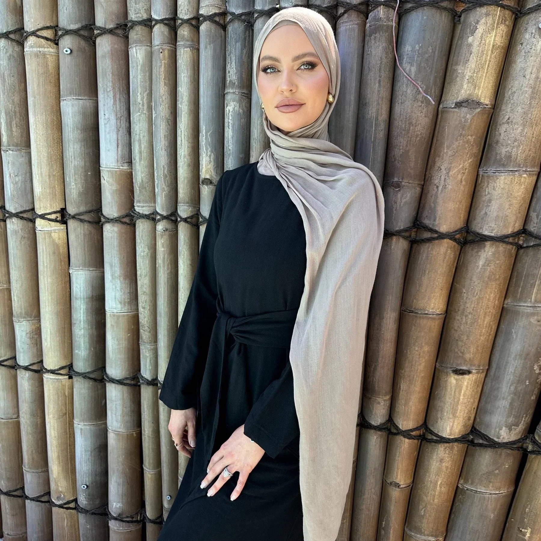 LM101 Robe Abaya Estivale à Taille Nouée | Mélange Coton Lin Léger