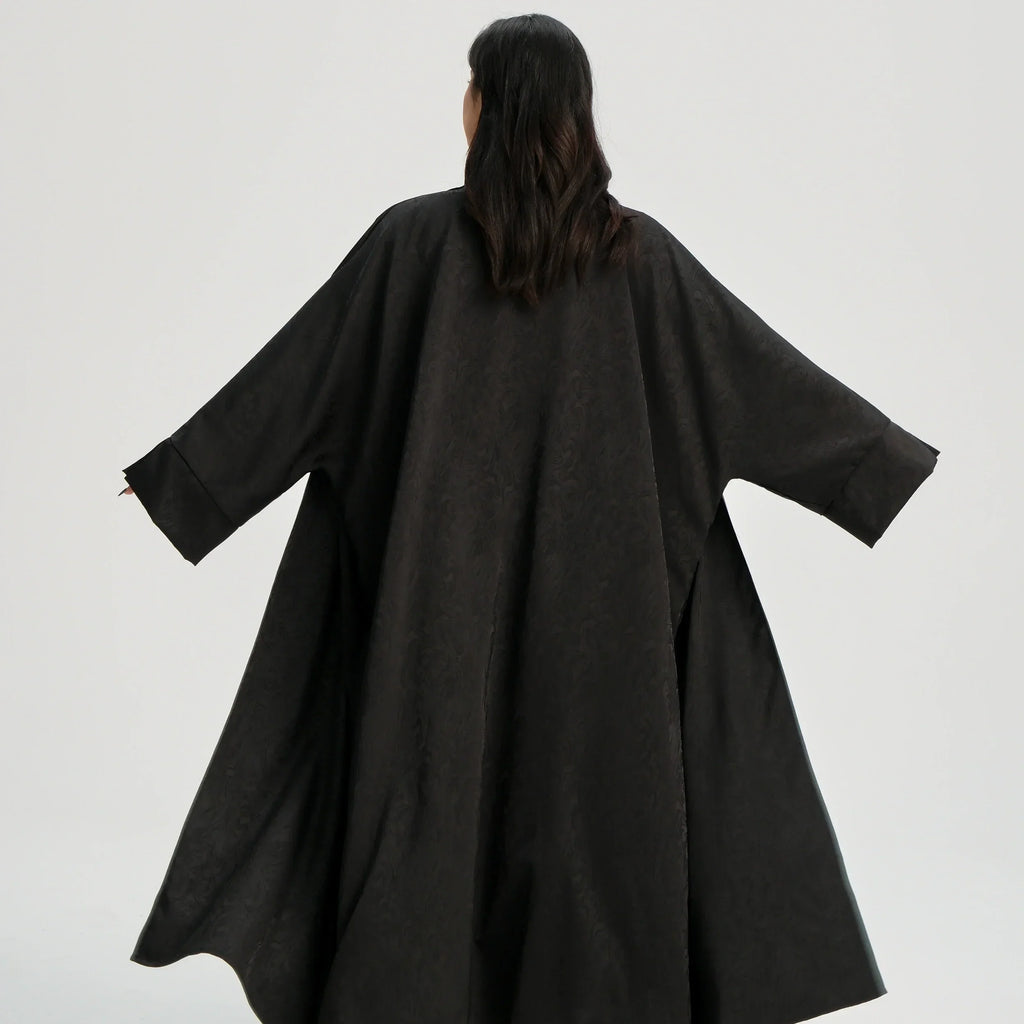 LM120 Abaya Jacquard Ouverte | Cardigan Kaftan Khaleeji Manche Fendue