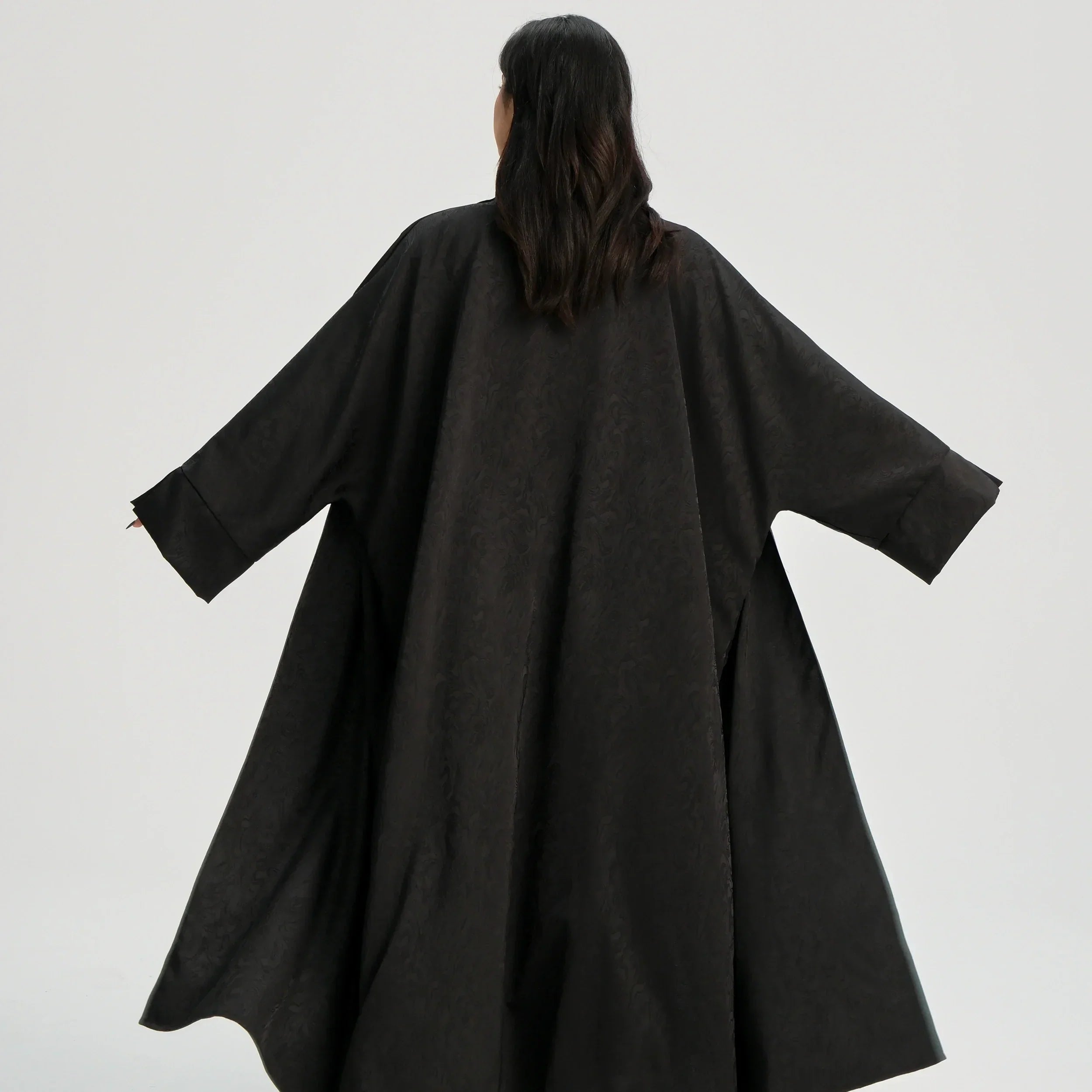 LM120 Abaya Jacquard Ouverte | Cardigan Kaftan Khaleeji Manche Fendue