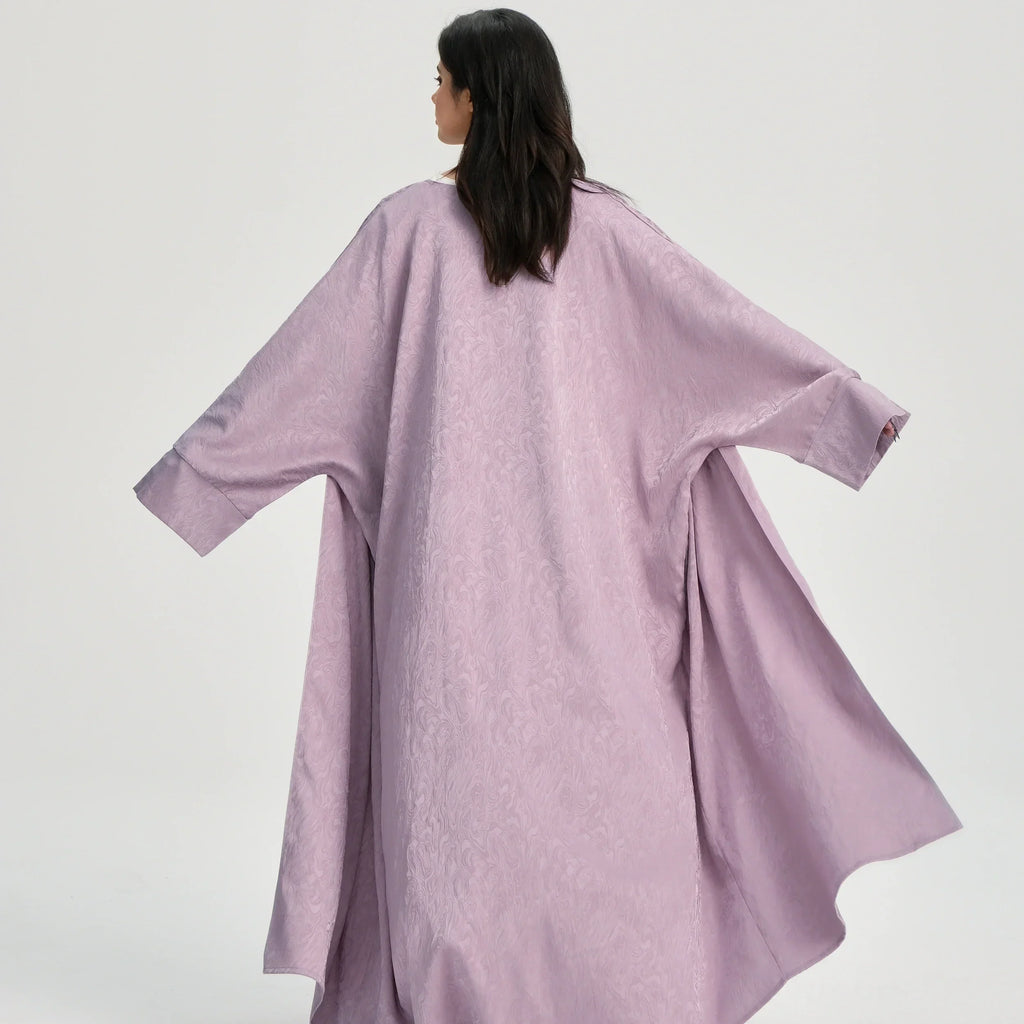 LM120 Abaya Jacquard Ouverte | Cardigan Kaftan Khaleeji Manche Fendue