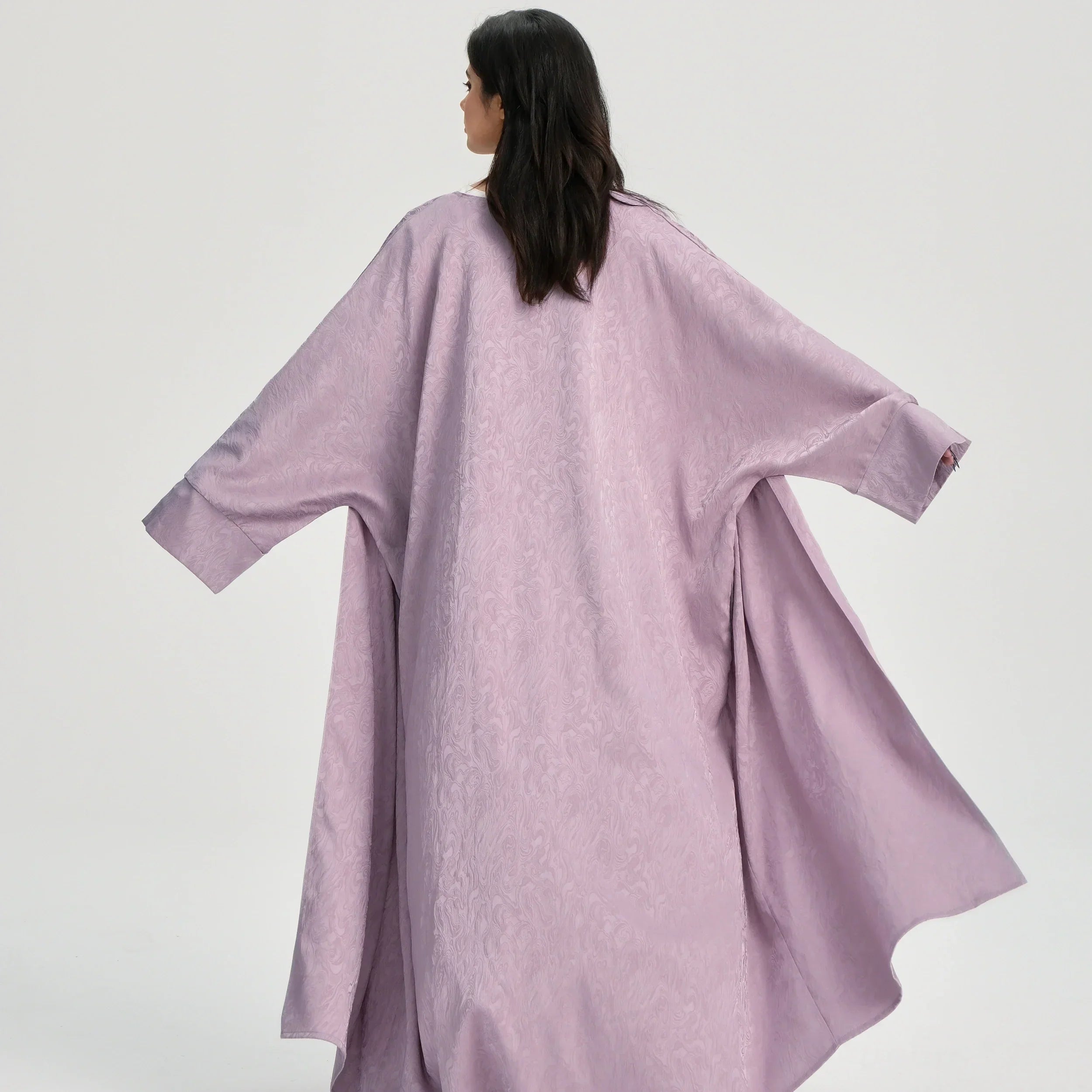 LM120 Abaya Jacquard Ouverte | Cardigan Kaftan Khaleeji Manche Fendue