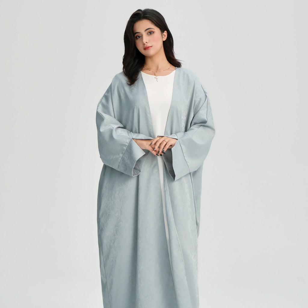 LM120 Abaya Jacquard Ouverte | Cardigan Kaftan Khaleeji Manche Fendue