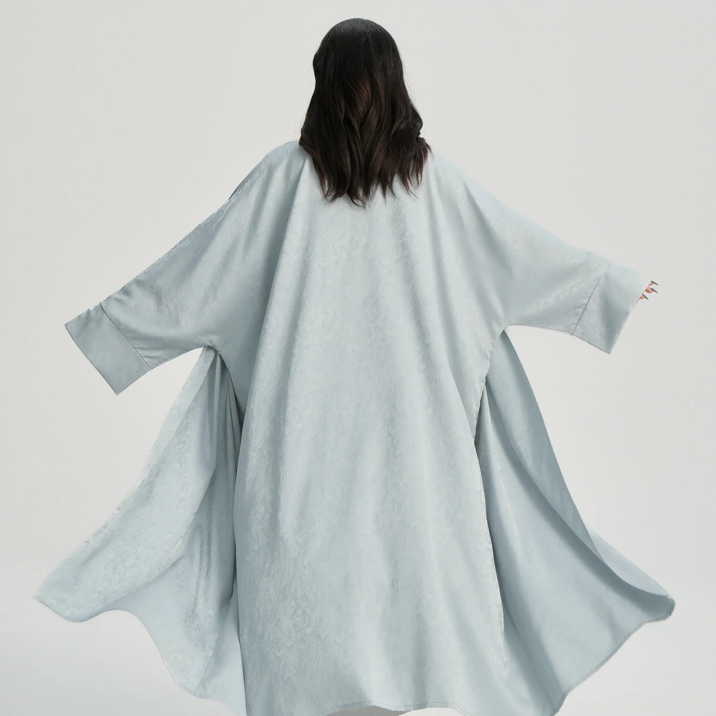 LM120 Abaya Jacquard Ouverte | Cardigan Kaftan Khaleeji Manche Fendue