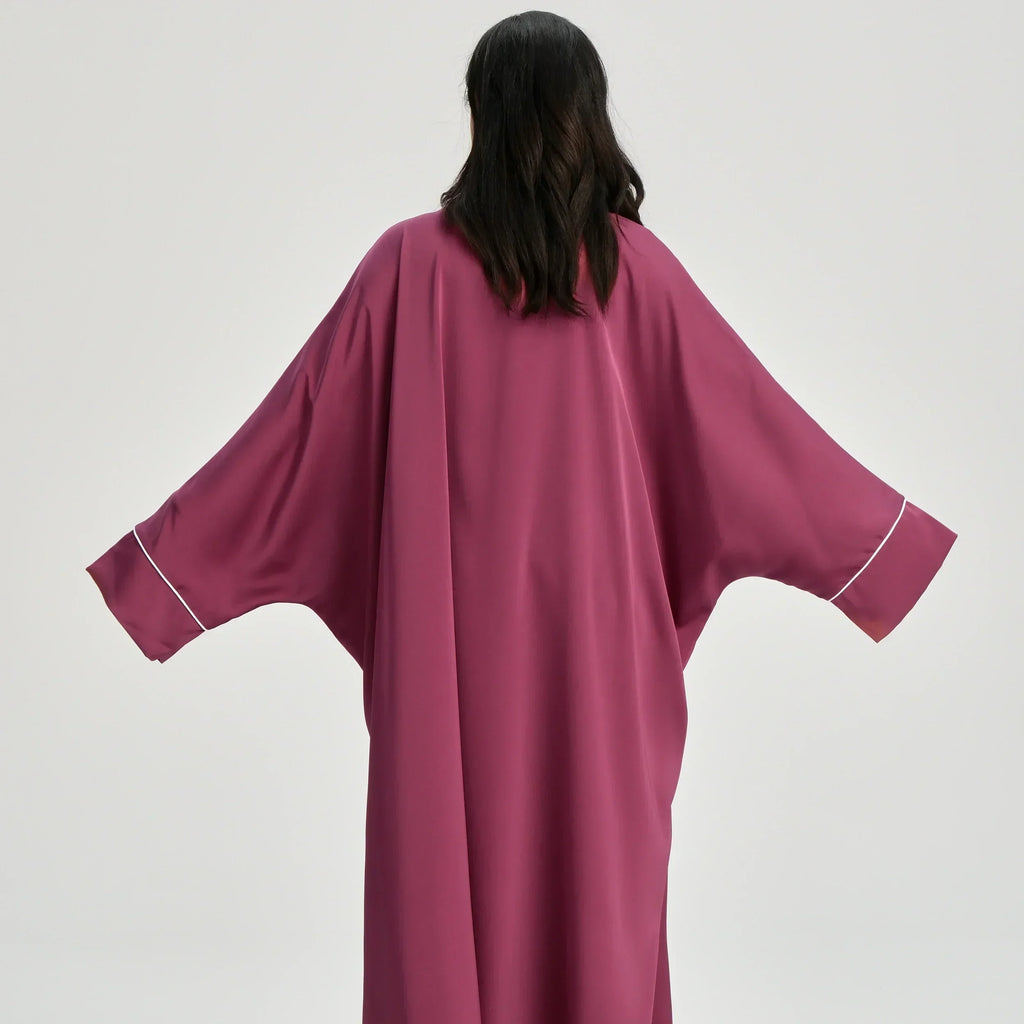 LM122 Kaftan Abaya Dentelle Dorée avec Ceinture Intérieure – Robe Maxi Khaleeji Modeste pour Aïd & Événements Formels