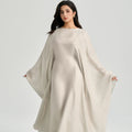 LM123 Kaftan Abaya Papillon avec Ceinture Réglable – Robe Brillante Modeste Manches Chauve-Souris