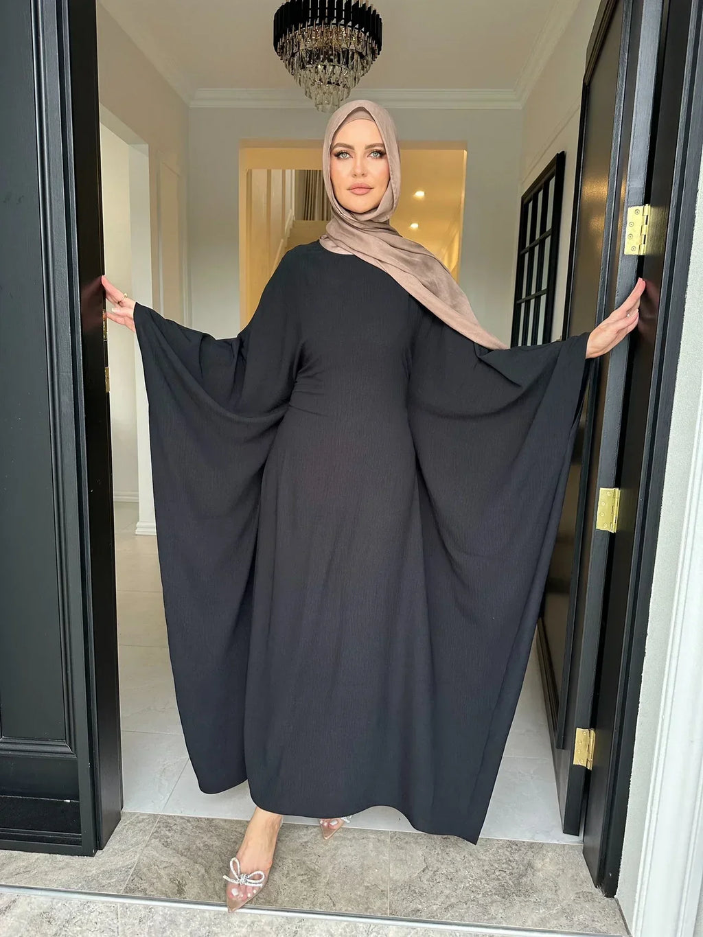 LM158 Robe Kaftan Abaya Modeste Élégante | Maxi Ample Grande Taille pour Femmes