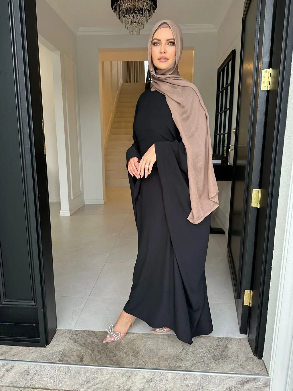 LM158 Robe Kaftan Abaya Modeste Élégante | Maxi Ample Grande Taille pour Femmes