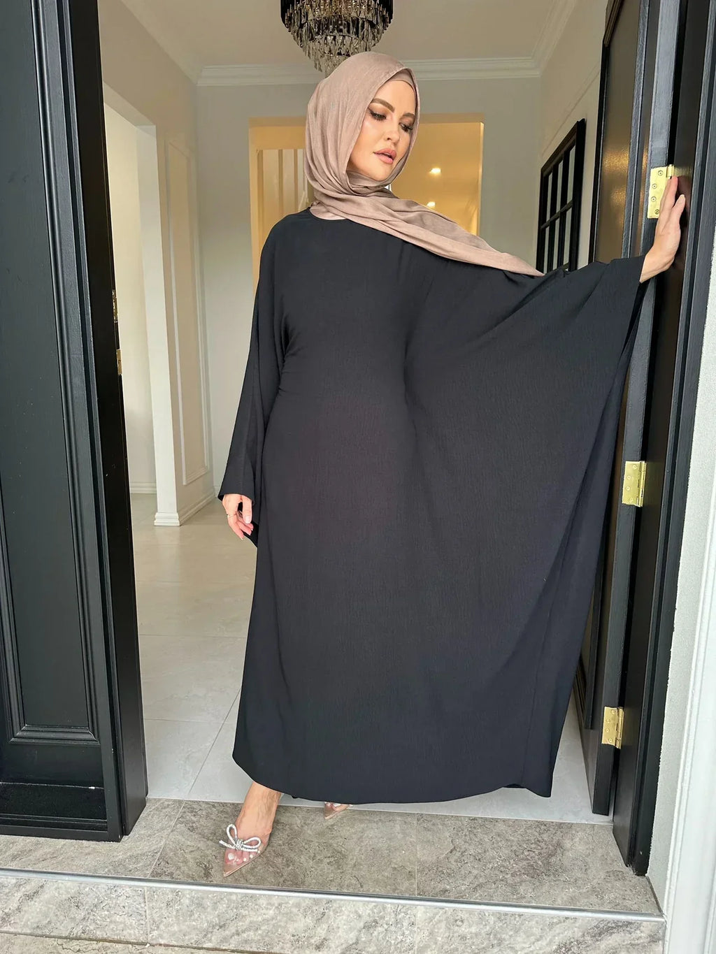 LM158 Robe Kaftan Abaya Modeste Élégante | Maxi Ample Grande Taille pour Femmes
