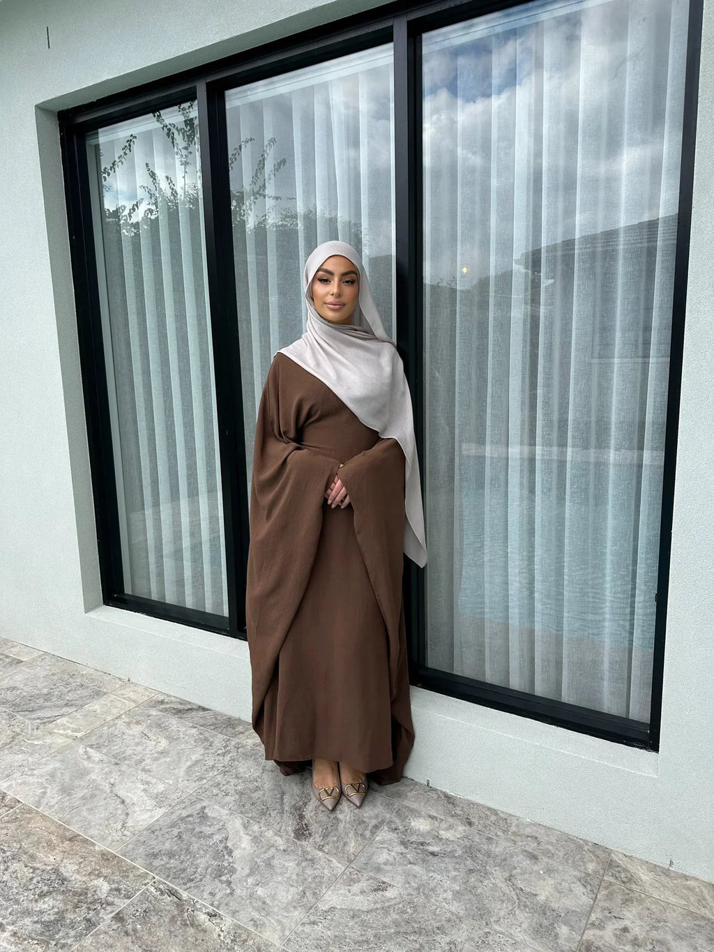 LM158 Robe Kaftan Abaya Modeste Élégante | Maxi Ample Grande Taille pour Femmes