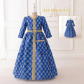 LM204 Robe Aïd Filles – Robe de Fête Musulmane Modeste Manches Longues, Brodée, Longueur Totale (4–7 ans)