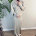 LM222 Robe Abaya Coton Modal – Uni Plaine, Maxi Manches Longues ; Robe Intérieure Optionnelle pour Superposition (Foulard Non Inclus)