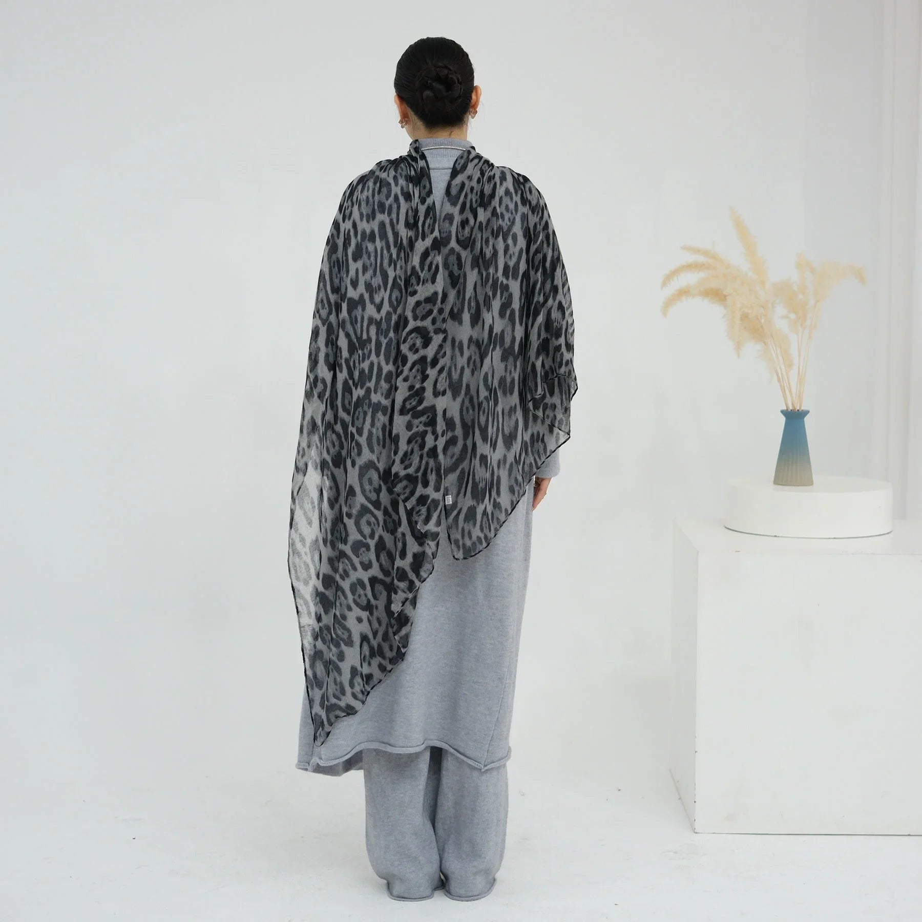 LM226 Ensemble Abaya Tricot Hiver 3 Pièces pour Femmes Musulmanes – Coordiné Modeste