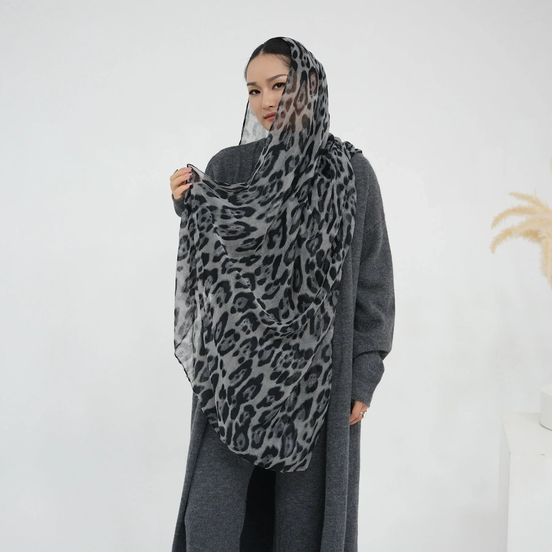 LM226 Ensemble Abaya Tricot Hiver 3 Pièces pour Femmes Musulmanes – Coordiné Modeste