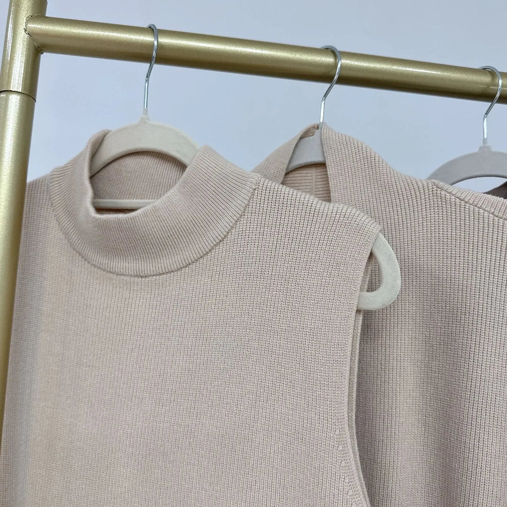 LM229 Ensemble Abaya Tricot Hiver – Coordiné Modeste 2 Pièces avec Poches