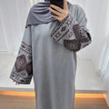 LM301 Robe Abaya Brodée pour Femmes – Élégante Robe de Mariage Musulman