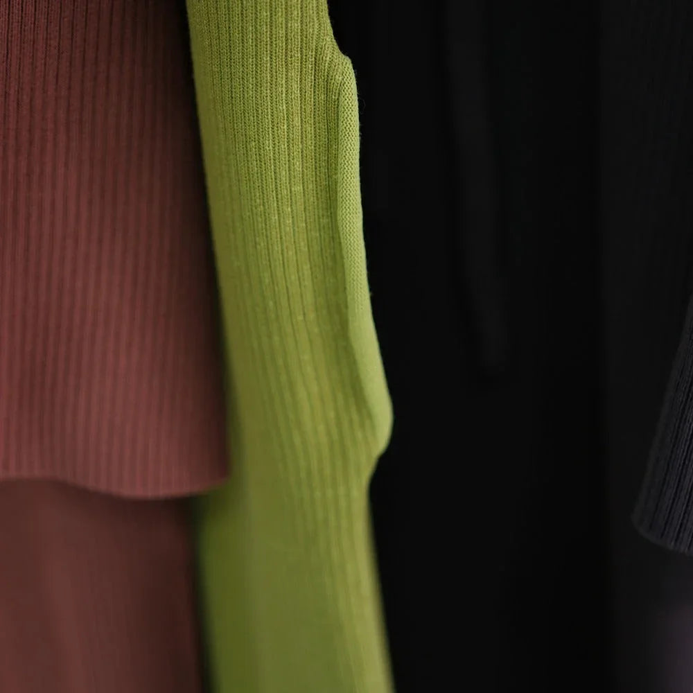 LM302 Abaya Hiver Nervurée avec Ceinture – Robe Modeste Manches Longues pour Femmes
