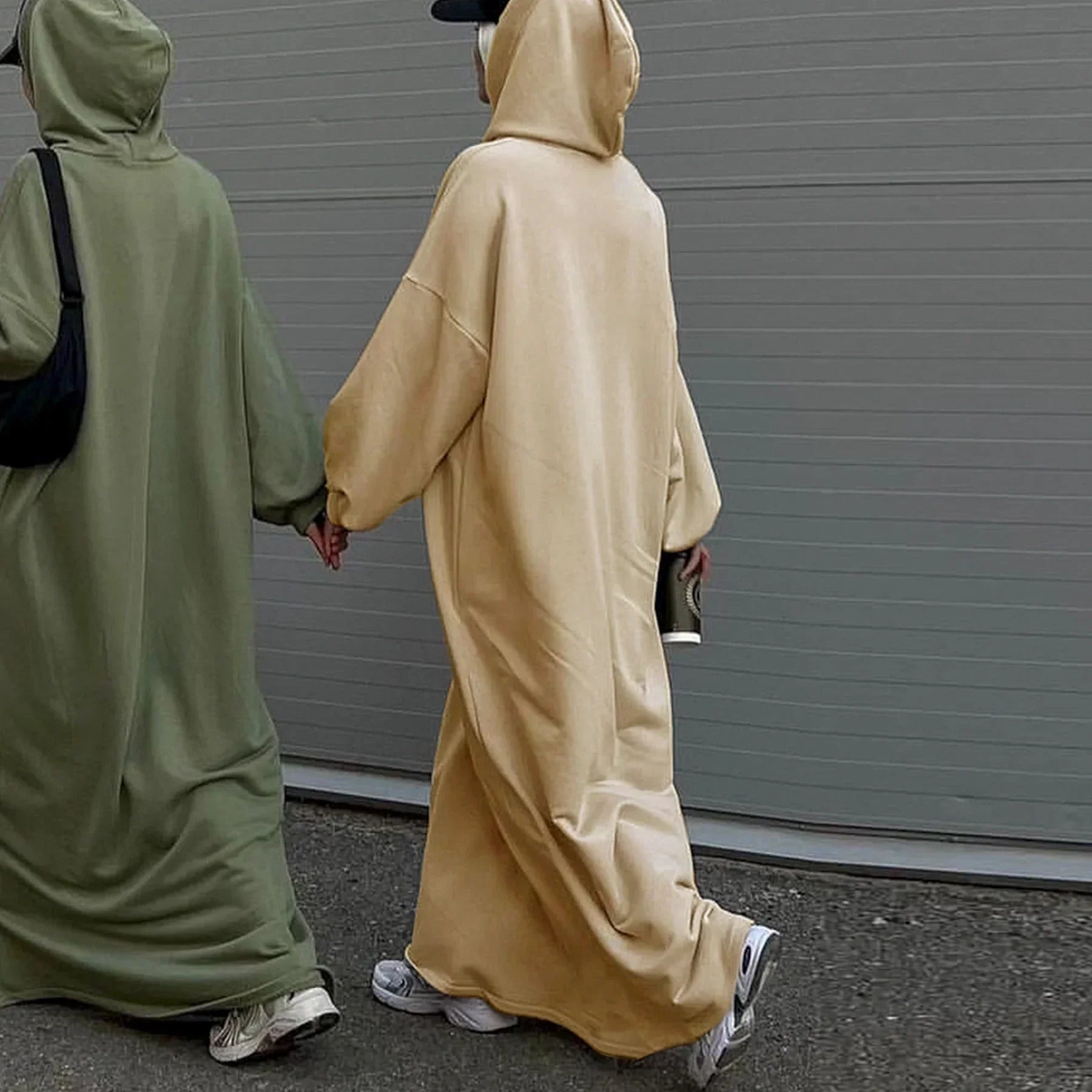 LM303 Robe Sweat-shirt Abaya à Capuche – Tenue Modeste Décontractée Manches Longues