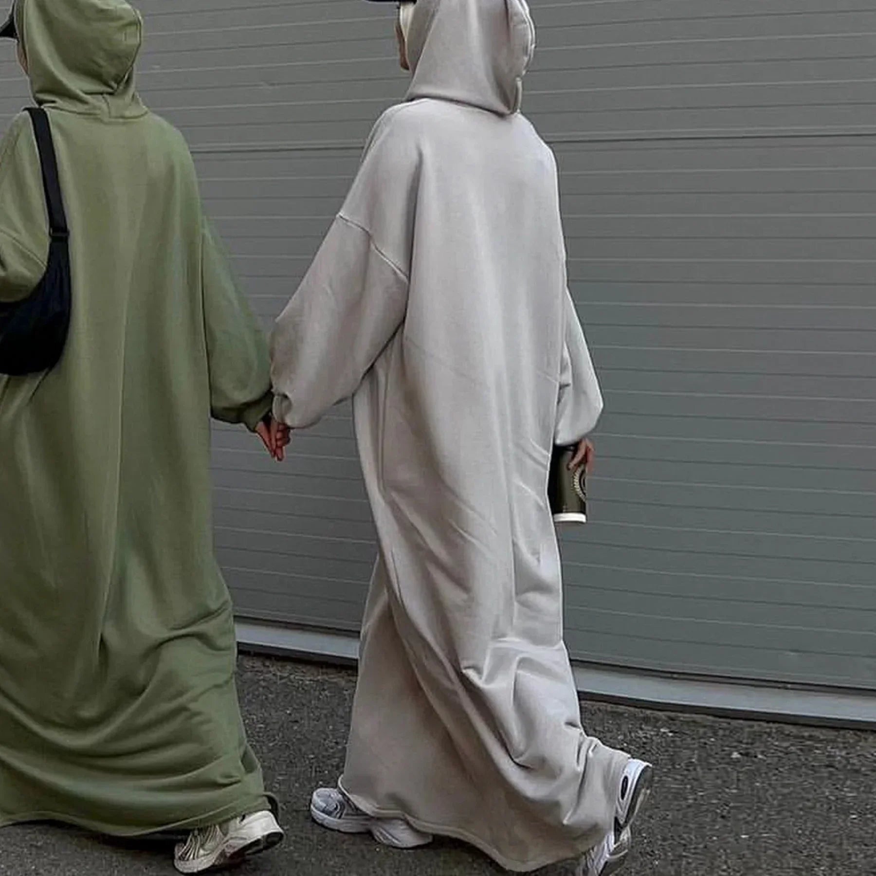 LM303 Robe Sweat-shirt Abaya à Capuche – Tenue Modeste Décontractée Manches Longues
