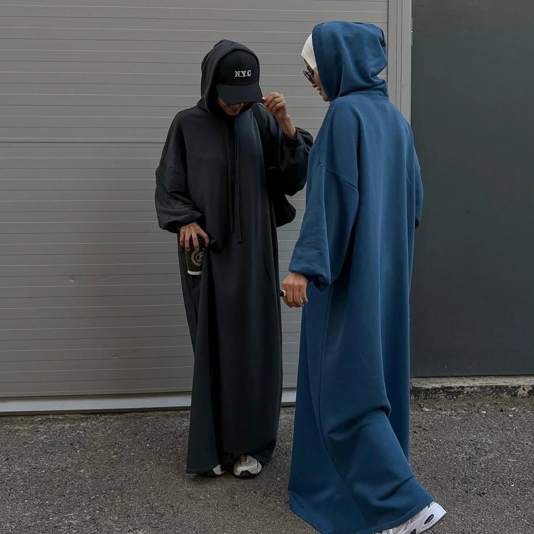 LM303 Robe Sweat-shirt Abaya à Capuche – Tenue Modeste Décontractée Manches Longues