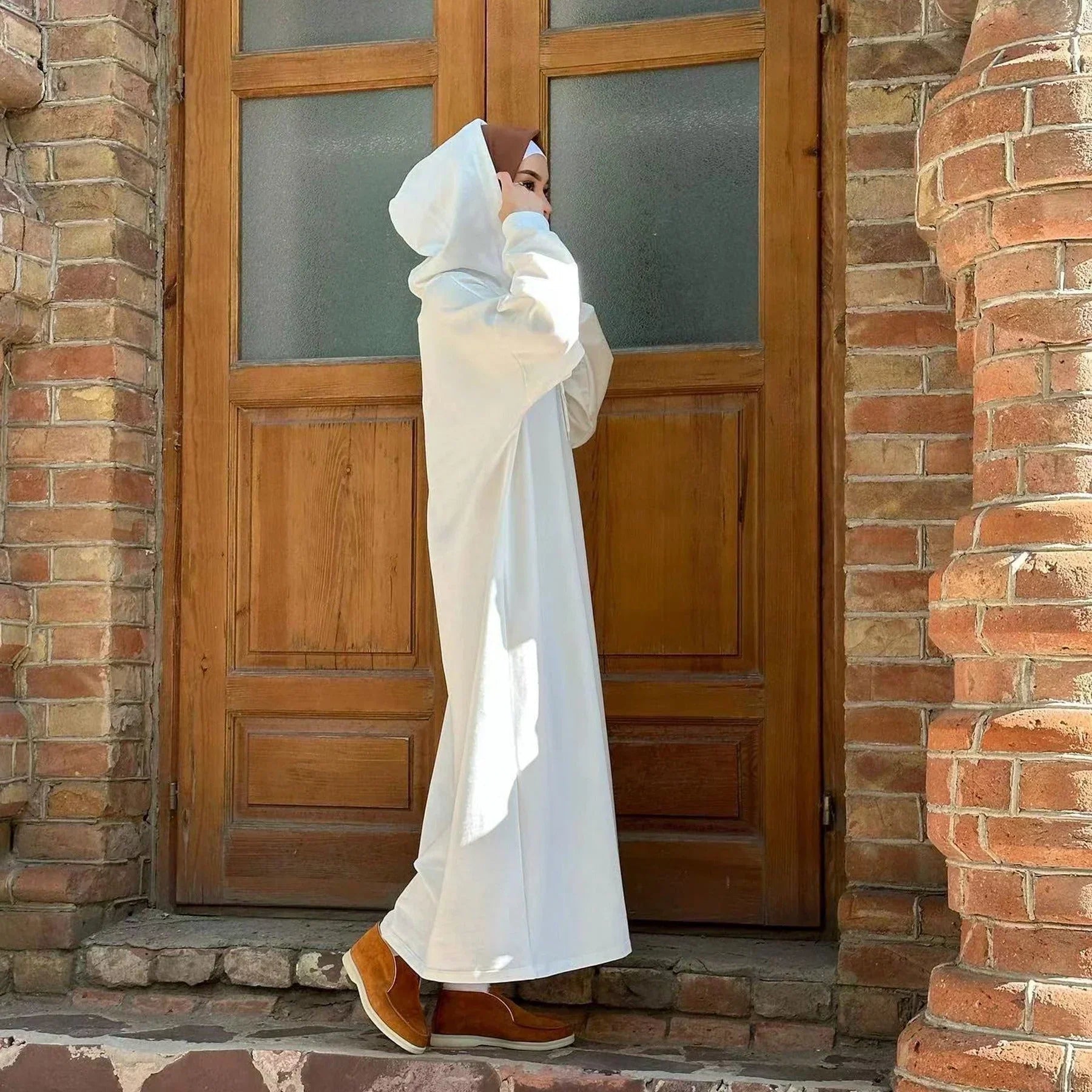 LM303 Robe Sweat-shirt Abaya à Capuche – Tenue Modeste Décontractée Manches Longues