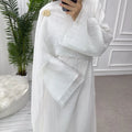 LM305 Robe Abaya Double Couche – Maxi Manches Longues Tricot Tencel Doux