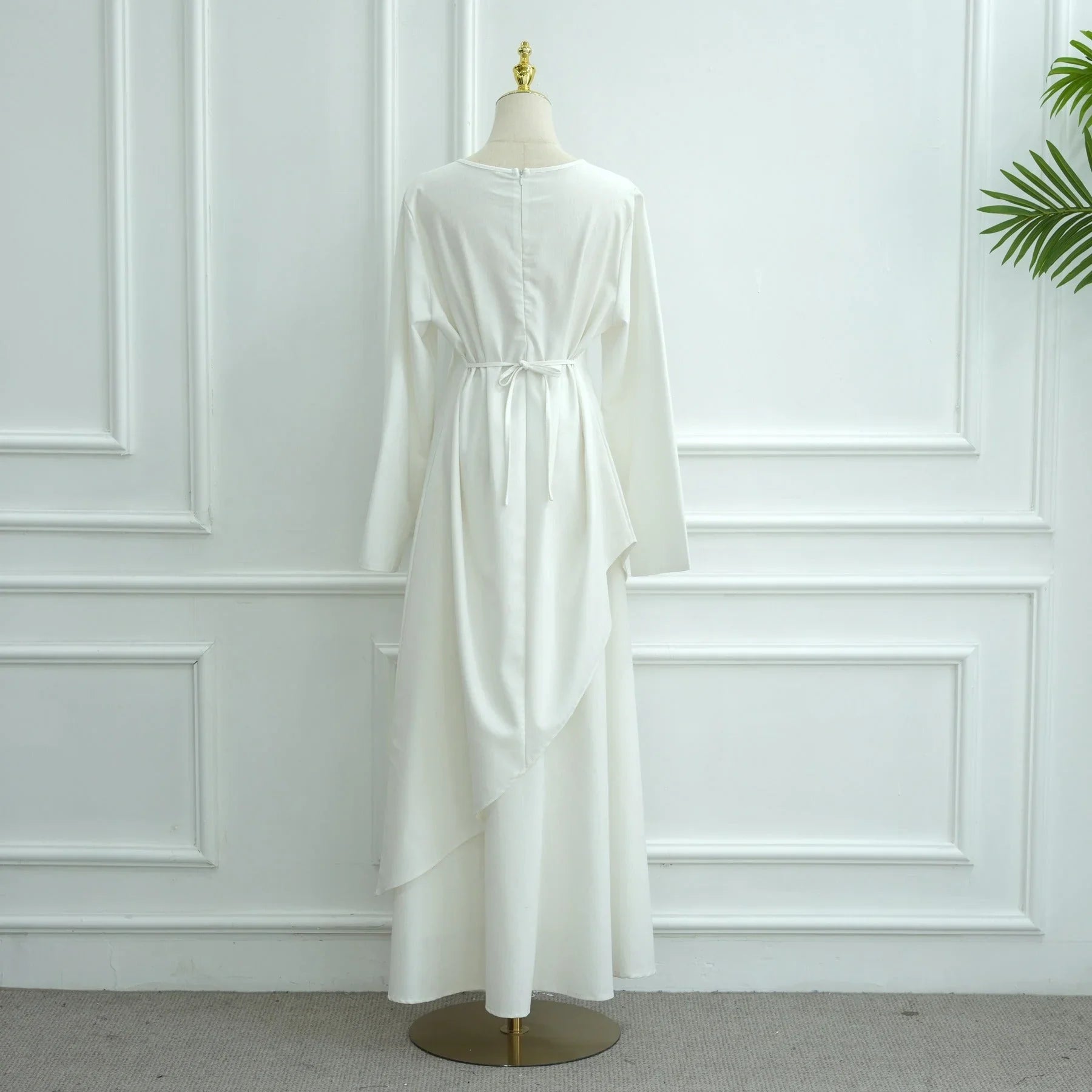 LM306 Ensemble Deux Pièces Coton Lin – Haut Asymétrique & Jupe Maxi Tenue Modeste
