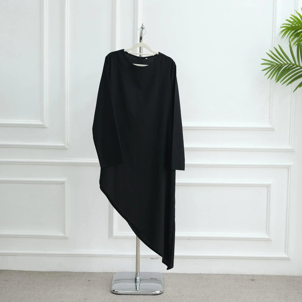 LM306 Ensemble Deux Pièces Coton Lin – Haut Asymétrique & Jupe Maxi Tenue Modeste