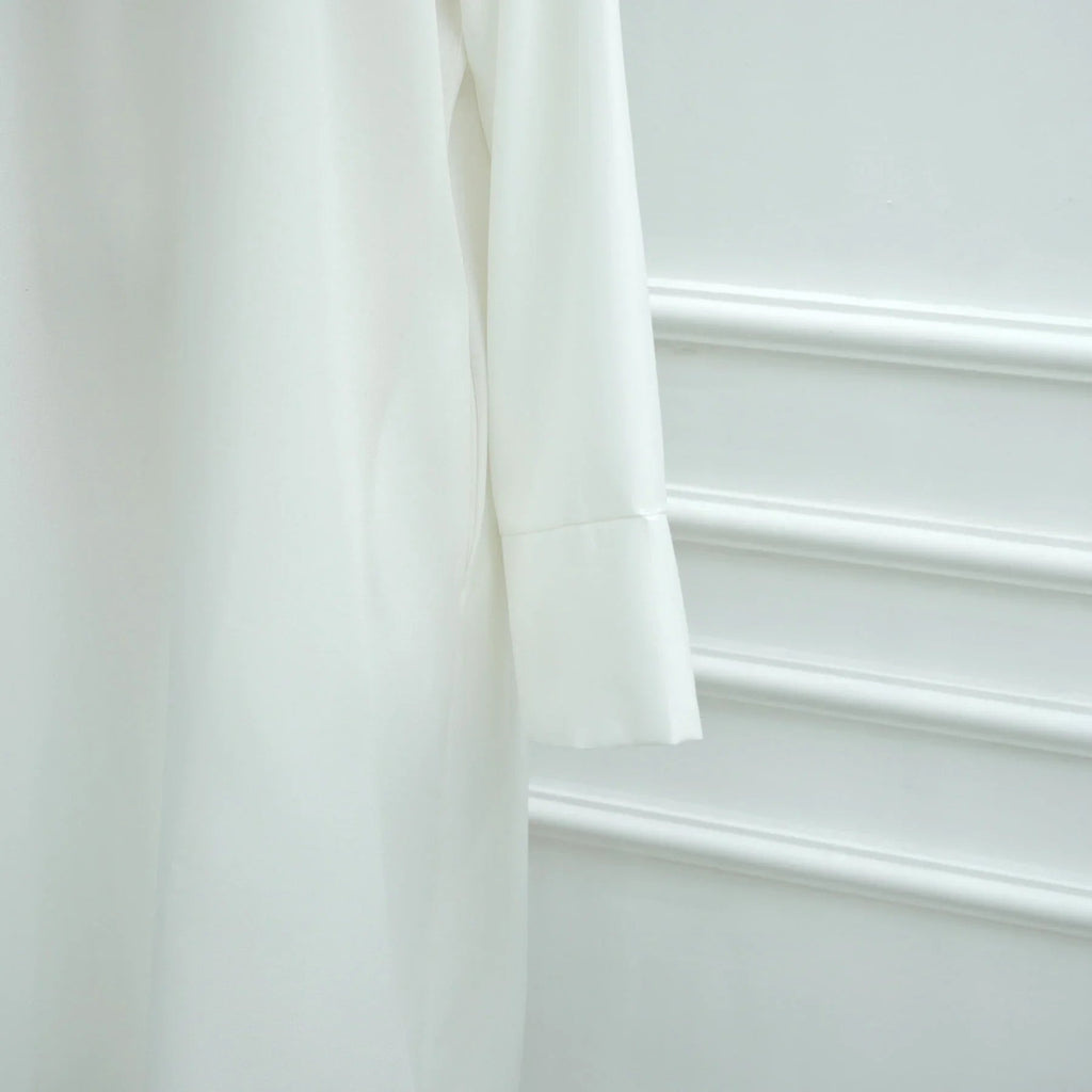 LM308 Robe Abaya avec Poches – Maxi Manches Longues avec Larges Revers
