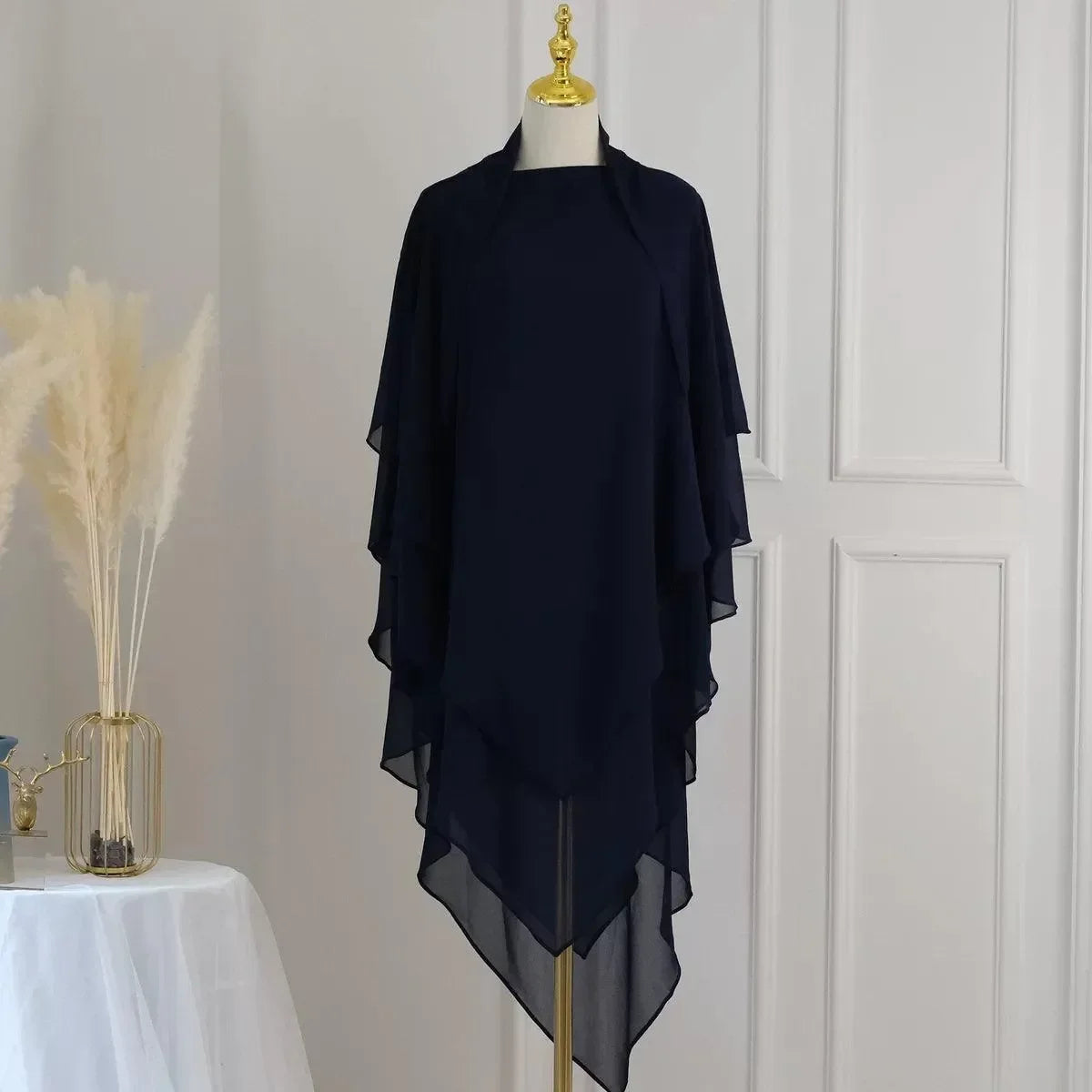 LM509 Khimar Hijab Mousseline Trois Couches Léger | Couverture Totale Modeste pour Femmes Musulmanes