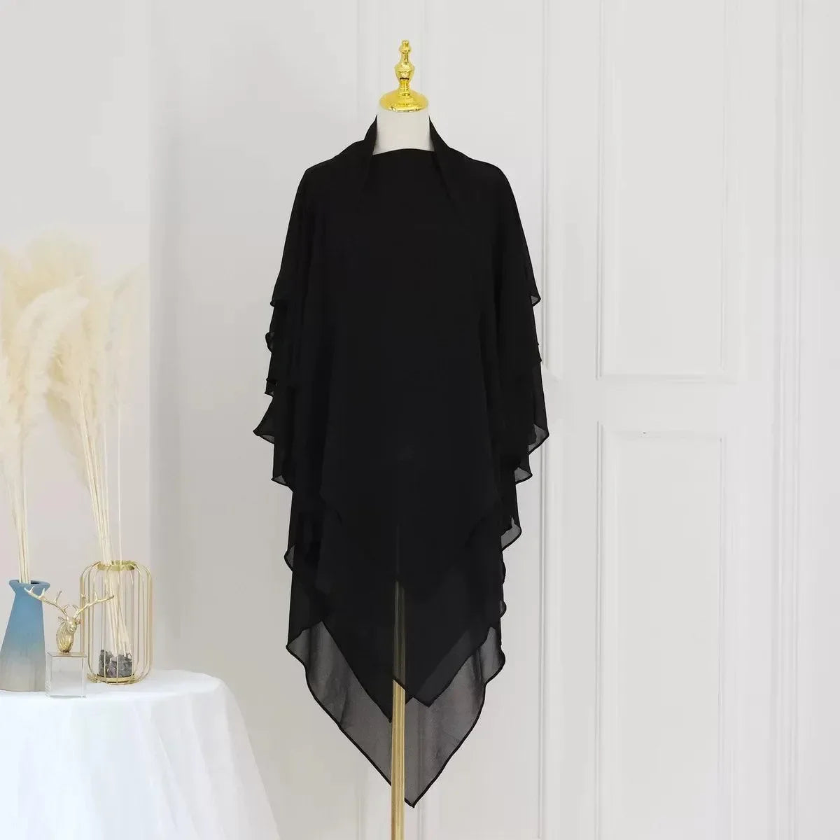 LM509 Khimar Hijab Mousseline Trois Couches Léger | Couverture Totale Modeste pour Femmes Musulmanes