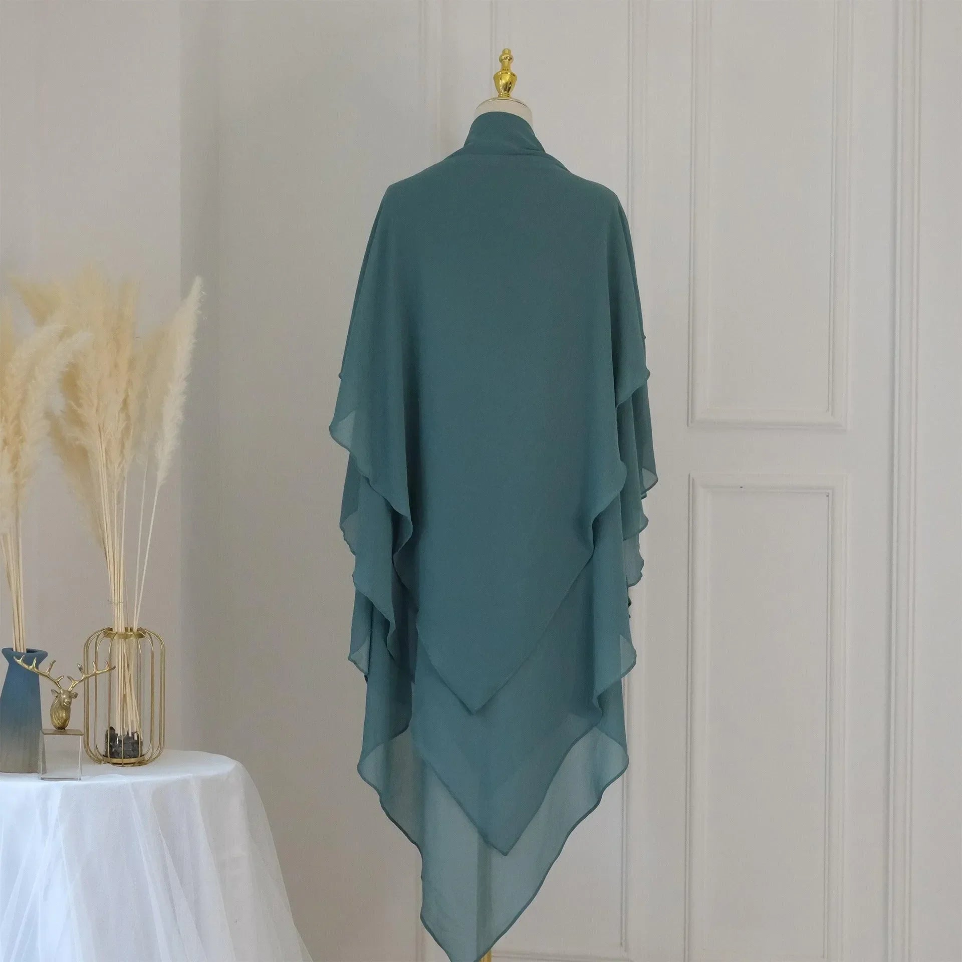 LM509 Khimar Hijab Mousseline Trois Couches Léger | Couverture Totale Modeste pour Femmes Musulmanes