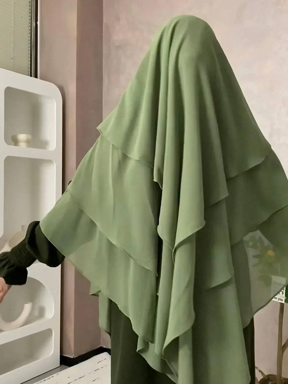 LM509 Khimar Hijab Mousseline Trois Couches Léger | Couverture Totale Modeste pour Femmes Musulmanes
