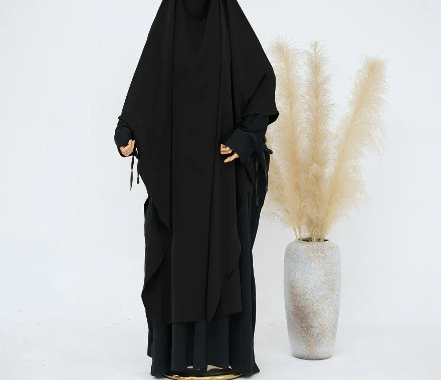 LM515 Khimar Nidha Ajustable avec Liens Latéraux – Grand Voile Respirant