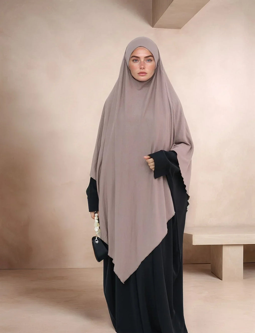 LM517 Khimar Long Jersey | Grand Voile Une Couche | Châle de Prière Tudong pour Femmes Musulmanes