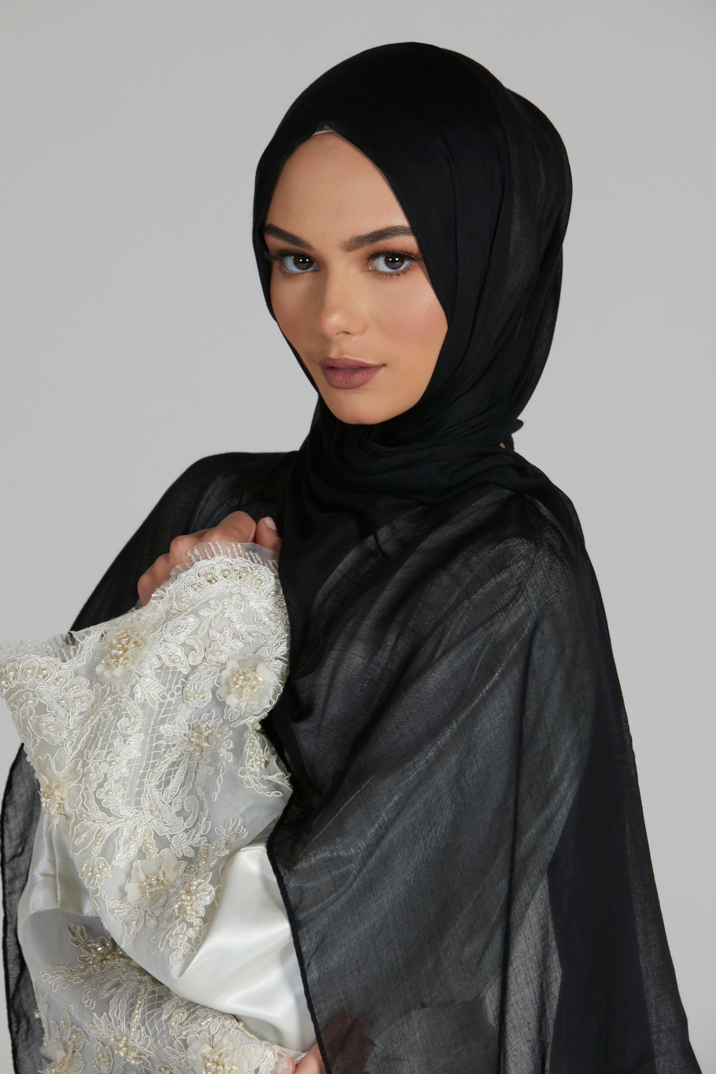 Hijab Modal Mat Premium - Noir