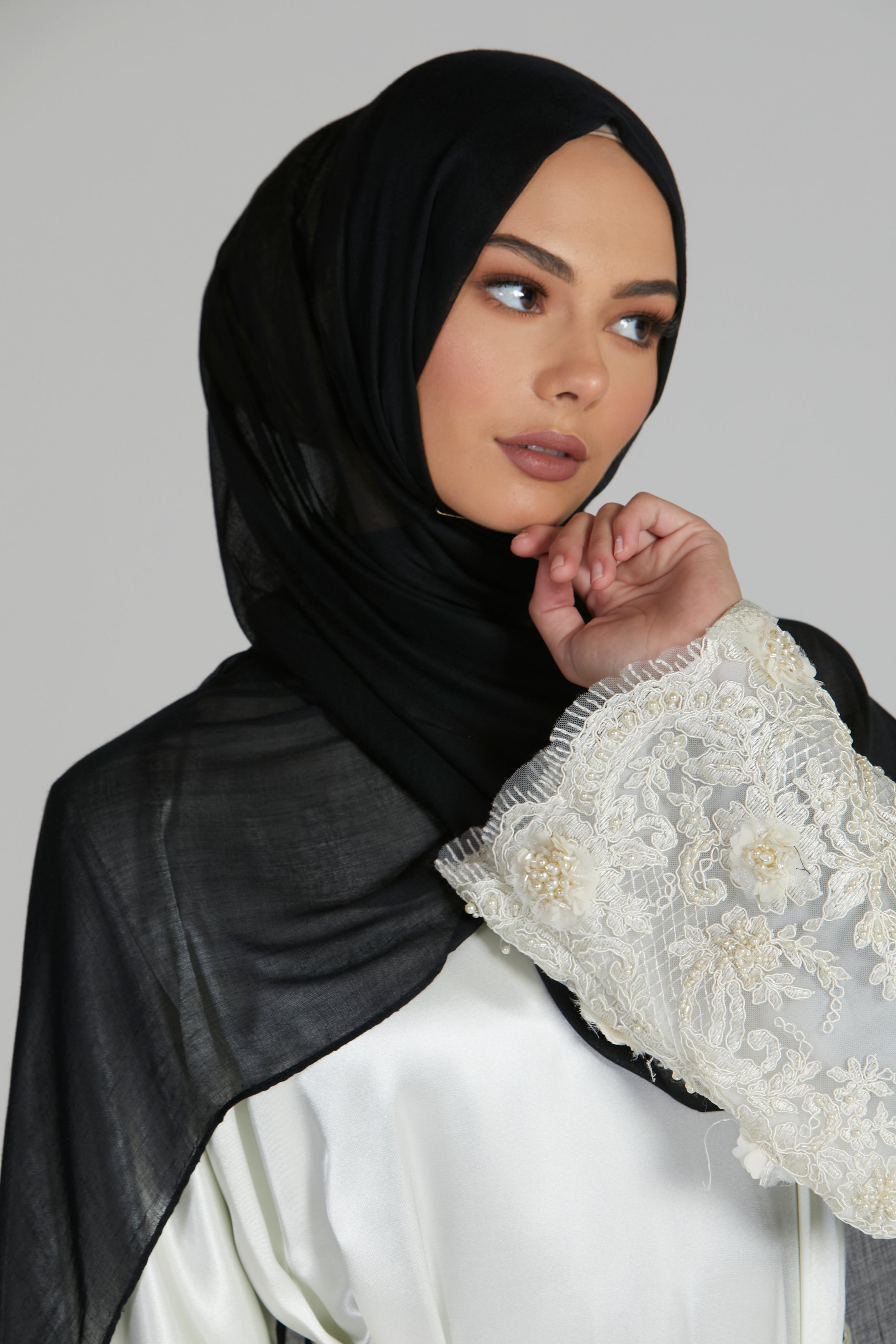 Hijab Modal Mat Premium - Noir