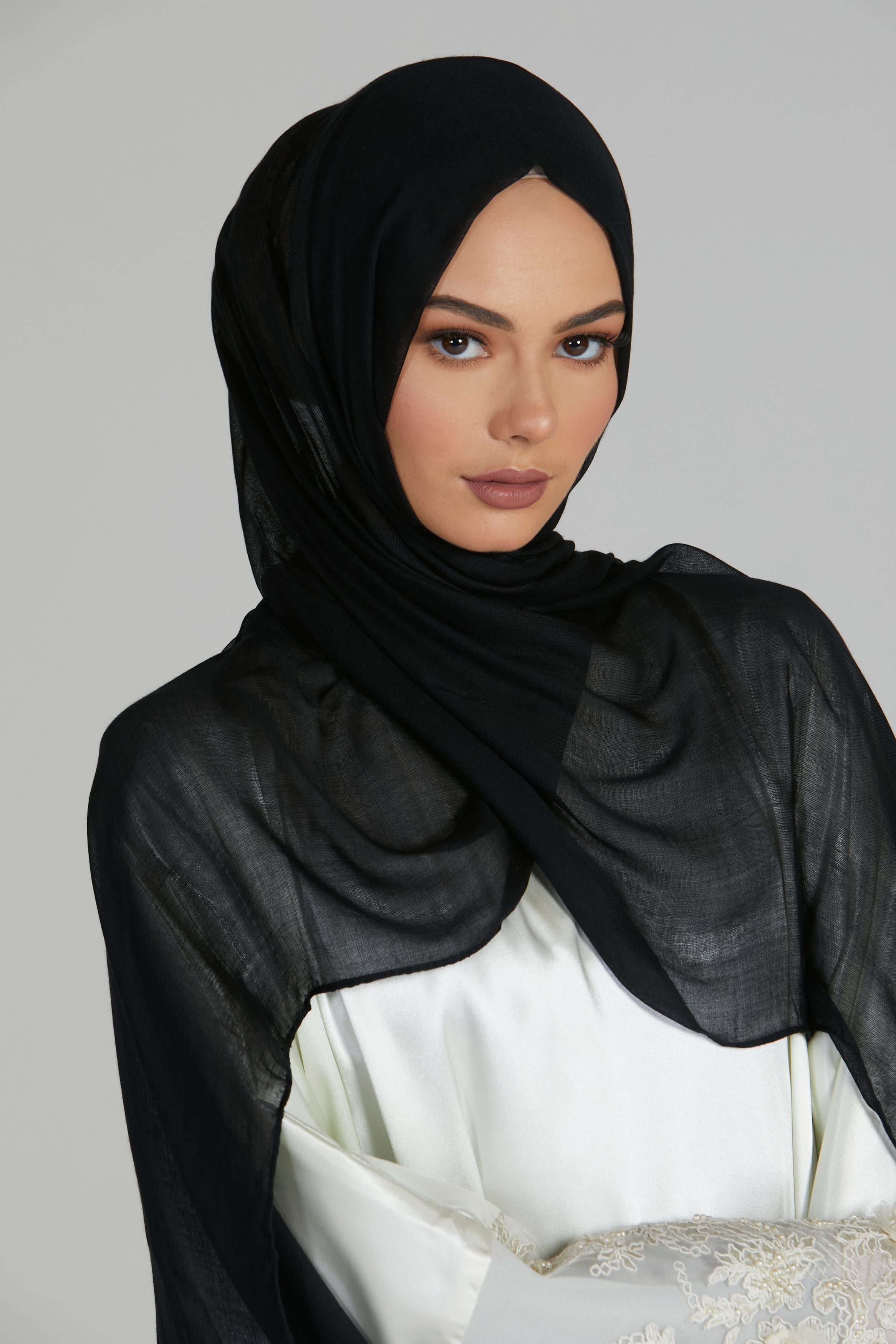Hijab Modal Mat Premium - Noir