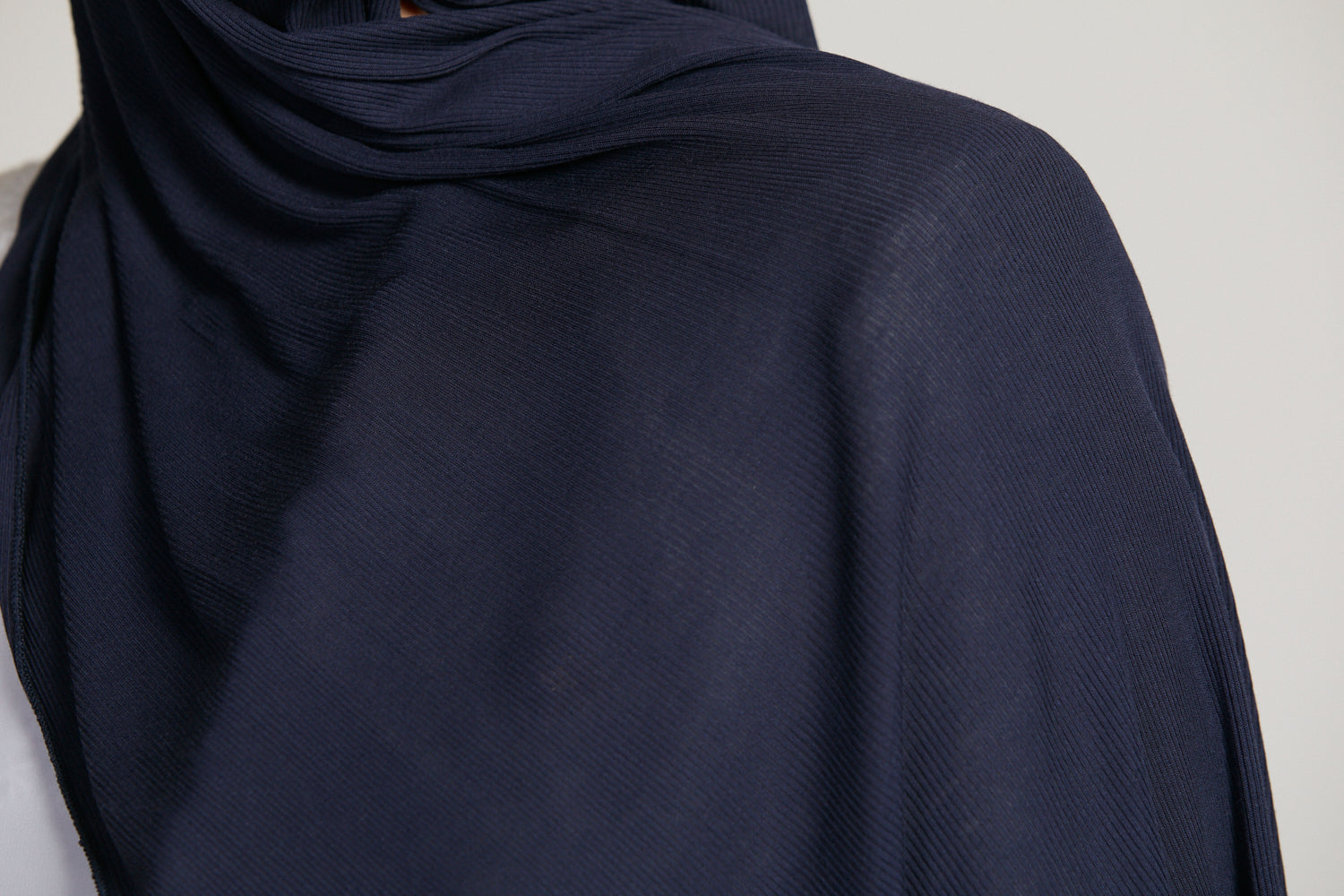 Hijab Jersey Nervuré Bambou Premium - Marine