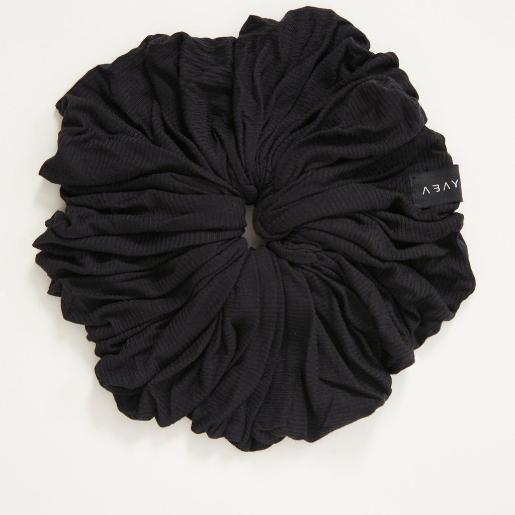 Chouchou Volumateur Jersey Bambou - Noir