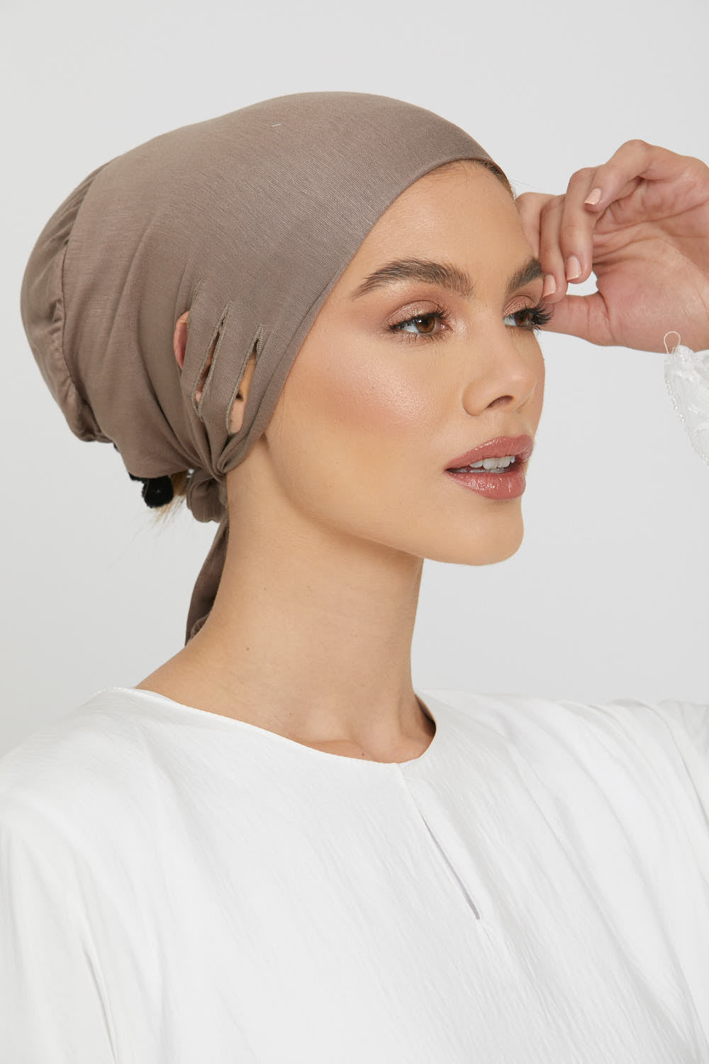 Bonnets Hijab Fente Noués Derrière