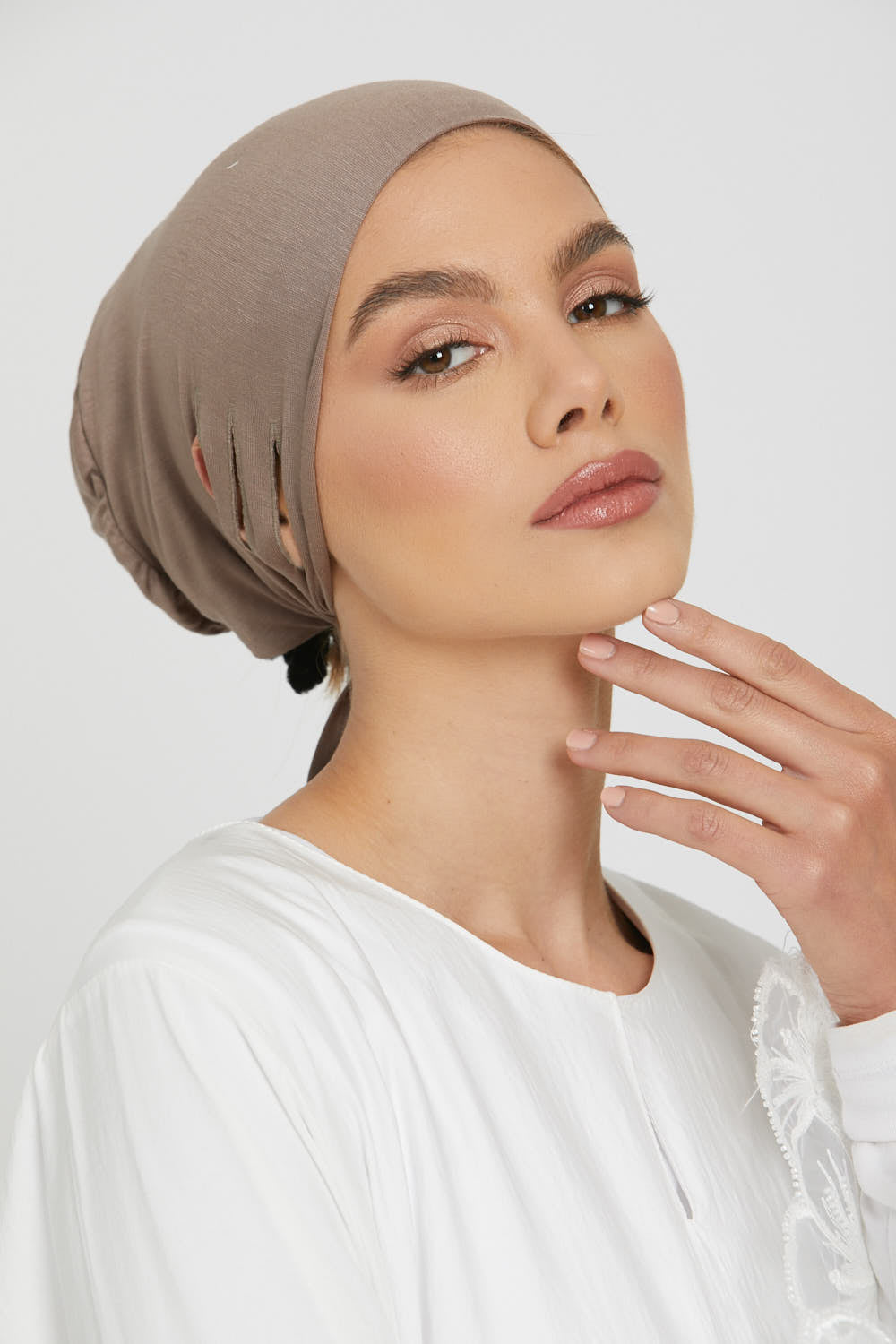 Bonnets Hijab Fente Noués Derrière